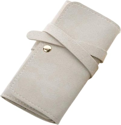 Reis Sieraden Rol - Opvouwbare Organizer - Sieraden Meenemen - Krasvrije Opslag - 2.5 x 7 x 2.5 cm - Beige