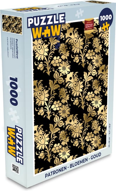 Puzzel Patronen - Bloemen - Goud - Legpuzzel - Puzzel 1000 stukjes volwassenen