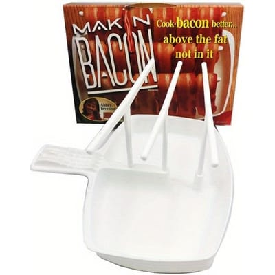 Grille à Bacon pour Micro-ondes, Plateau Réutilisable, Évacuation de l'Huile, Cuiseur à Bacon Croustillant Plus Sain pour la Maison, l'Extérieur, l'Usage Commercial blanc