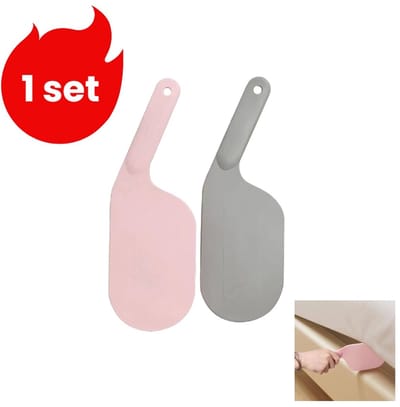 1 set - Lakenlegger - Huishoudelijke bevestigingsplug - Matrasverhoger - Speciale lakenverwisselaar - Gap matrasverhoger - Roze*1, Grijs*1