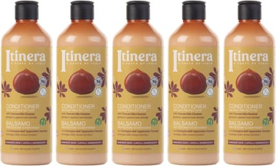 ITINERA - Conditioner voor beschadigd haar met kastanje uit de Toscaanse heuvels, 96% natuurlijke ingrediënten, 370 ml (5 stuks)