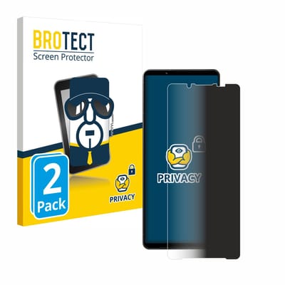 BROTECT - privacy screenprotector voor Sony Xperia 1 V - Folie Beschermfolie Blauwlichtfilter 2 Stuks