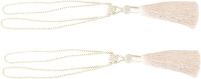 Gordijn Bindruggen - Raamband Decoratie - Gordijnen Stijlen - Geweefd Tassel Design - 60 cm Lengte - Beige