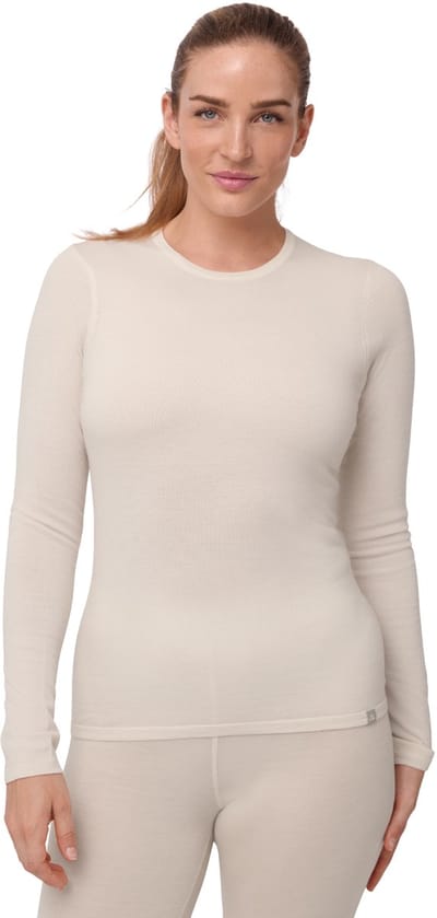 DANISH ENDURANCE Thermoshirt met Lange Mouwen voor Dames - van Merino Wol - Gebroken Wit - Maat XXL