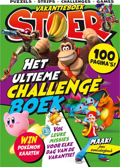 STOER Vakantieboek XXL 2026 - Zomerboek - Doeboek - Games - Challenge Boek - Puzzels - Strips - Challenges - Pokemon - voor Kinderen - Vakantie - Tekenen - Schrijven - Zomerdagboek - Invulboek - DIY - Invullen - Jongens Speelgoed - Cadeau Jongen