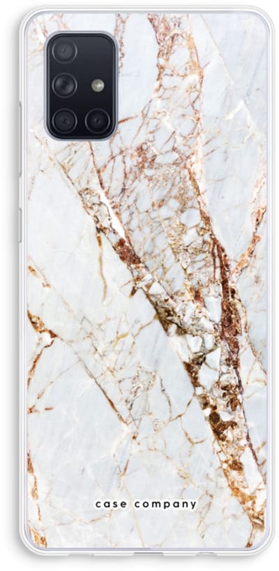 Case Company® - Hoesje geschikt voor Samsung Galaxy A71 hoesje - Goud marmer - Soft Cover Telefoonhoesje - Bescherming aan alle Kanten en Schermrand