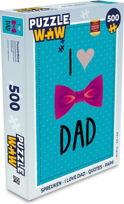 Puzzel Spreuken - I love dad - Quotes - Papa - Legpuzzel - Puzzel 500 stukjes - Vaderdag cadeautje - Cadeau voor vader en papa
