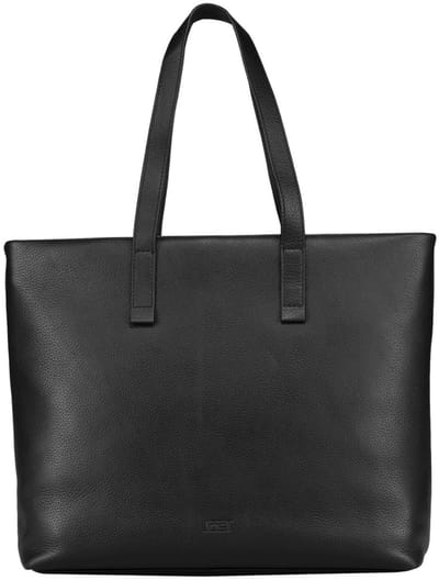 JOST Leren business tas shopper met laptopvak Tromsoe Business Shopper Black zwart