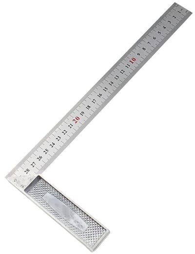 Dailygoods- Liniaal Roestvrij Staal 300 mm - L-vormige Hoekliniaal - 90° Vierkante Hoek - Precisie Meten - Ideaal voor Houtbewerking/Ambachtslieden - Meetlat