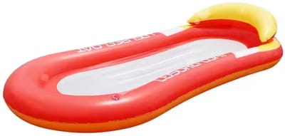 Luxe Waterhangmat XL Oranje Geel - 160 x 90! - Aqualounge - Aqua lounge - Water Luchtbed - Pool Float - Aqua Hammock - Zwembad Drijver - Opblaasbaar Matras - Luchtmatras Zwembad - Luchtbed - Water Speelgoed - Zomer Speelgoed - Zwembadspeelgoed
