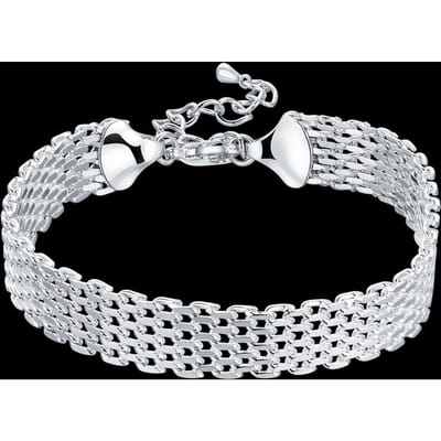 925 Sterling Zilver Armband Dames Exquise Mode Gevlochten Ketting Mode Dames Sieraden 20cm 8inches white
