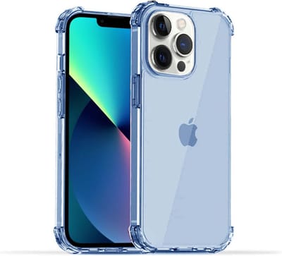 Smartphonica iPhone 13 Pro transparant shockproof siliconen hoesje met stootrand - Blauw geschikt voor iPhone 13 Pro