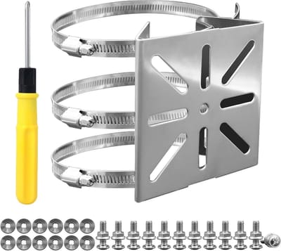 Camera Masthouder - Paal Bevestiging - Beveiliging Monteren - Verstelbare Lussen - Tot 20cm - Zilver