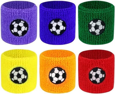 Kleurige Absorbente Sport Polsbanden - 6 Stuks Zweetbanden van Katoen voor Actieve Sporters