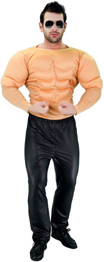 Kostuum Spierman – Shirt met Spieren – Carnaval & Verkleedkleding – One Size