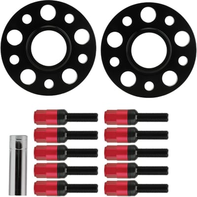 Wielnaafverbreder Set 5x112 met 15mm Flens M12x1.5 Bout Vervanging voor Mercedes Benz rood