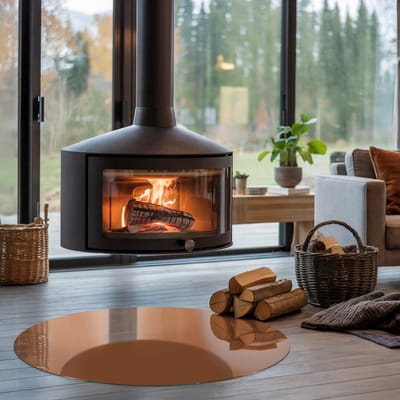 Coloray Vloerplaat Houtkachel - Plaat voor Onder Houtkachel - 100 cm x 100 cm - Open Haard Accessoires - Bruin Vloerplaat Kachel - Vloerplaat Voor Kachel - Plaat onder Houtkachel - Kachel Onderplaat - Plaat Kachel