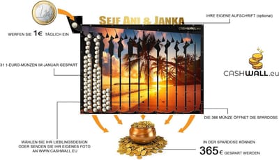 Spaarpot Jaaruitdaging - Geld Bespaar Pot - Dagelijks Sparen - Niet Te Openen - 70x50 cm - Meerdere Ontwerpen