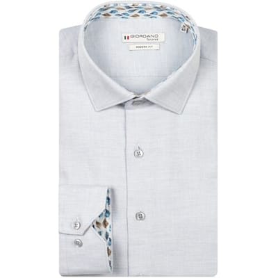 Giordano Overhemd Maggiore Wooltouch Mélange Flanel Twill Soft Blue / male