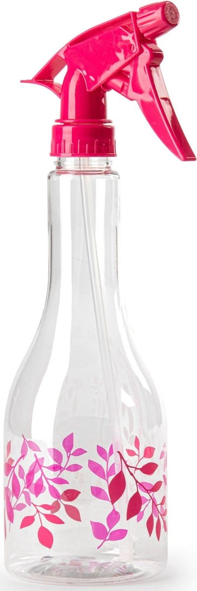 Plasticforte Plantenspuit met een inhoud van 500 ml - transparant - roze verstuiver - 27 cm - kunststof