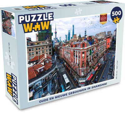 Puzzel Oude en nieuwe gebouwen in Shanghai - Legpuzzel - Puzzel 500 stukjes