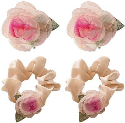 Dailygoods- Haarspelden Bloemenontwerp - Haaraccessoires Dames - Feesthaaraccessoires - Kledingaccessoires - 8 cm - 2 Stuks