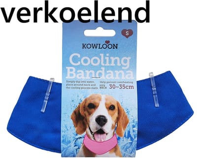 Cocapet - kowloon cooling bandana - verkoelende halsdoek - voor honden en katten - blauw - S - nek 30-35 cm - Simpelweg in water dippen -