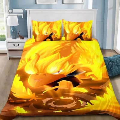 Jeux d'Anime B-Brawl Leon Ensemble de Literie Jeux Housse de Couette Taie d'Oreiller Adulte Garçon Fille Décoration de Chambre à Coucher Cadeaux pour Enfants (200x200cm)