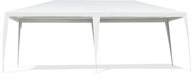 COSTWAY Paviljoen, 6 x 3 m, tuinpaviljoen, partytent, tuintent voor feesten, bruiloft en activiteiten, wit