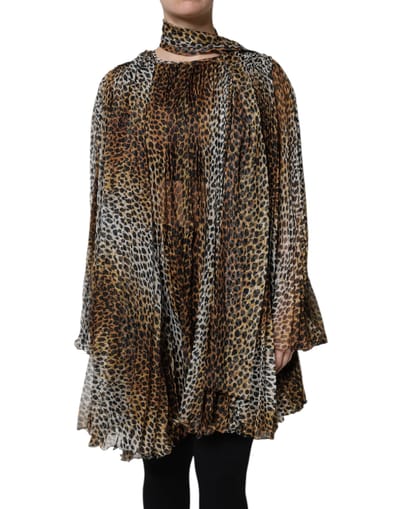 Leopardprint Plooirok Mini Jurk