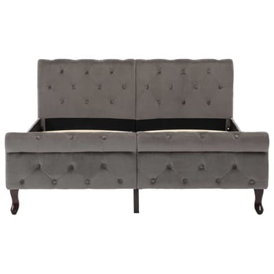 vidaXL - Bedframe - fluweel - grijs - 140x200 - cm