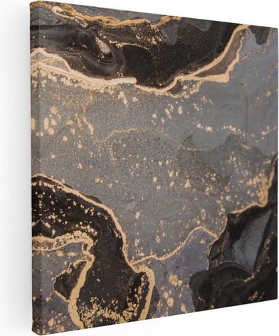 Artaza Canvas Schilderij Abstracte Kunst Marmer - 30x30 cm - Klein - Muurdecoratie Woonkamer - Wanddecoratie Abstract - Kamer Accessoires