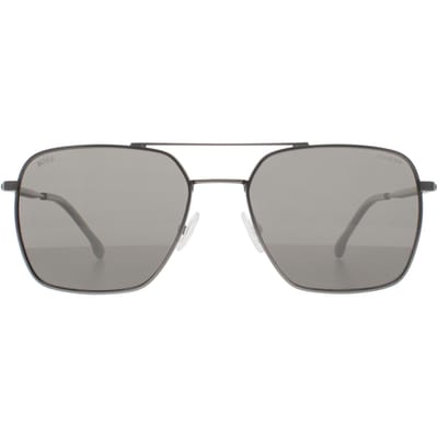 Hugo Boss Aviator Heren Mat Donker Ruthenium Grijs Gepolariseerd BOSS 1414/S