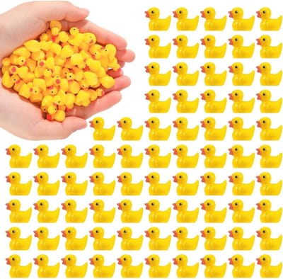 SnelShoppen - 100 Stuks Mini-Eenden van Kunsthars - Miniatuurfiguren voor Knutselen, Aquarium, Tuin, Landschap en Poppenhuizen - Waterdicht en Duurzaa