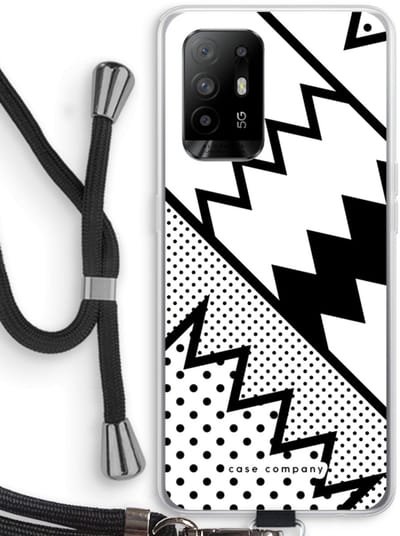 Case Company® - Hoesje met koord geschikt voor Oppo A94 5G hoesje met Koord - Pop Art #5 - Telefoonhoesje met Zwart Koord - Bescherming aan alle Kanten en Over de Schermrand