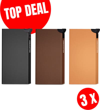 Walletstreet CB collection Uitschuifbare Pasjeshouders-Aluminium Creditcard Protector Anti-Skim/ RFID 7 Pasjes