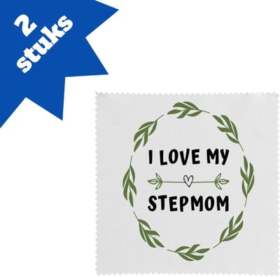 Akyol - i love my stepmom brillendoekjes - Mama - liefste stiefmoeder - moeder cadeautjes - moederdag - verjaardag - geschenk - kado - 17,8 bij 17,8 cm - 2 stuks