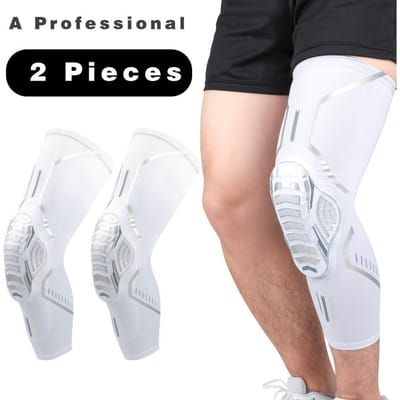 2 PCS Genouillères de Basketball Manchon de Compression Genouillère de Soutien Protecteur pour Hommes Fitness Volley-ball Équipement de Soutien M