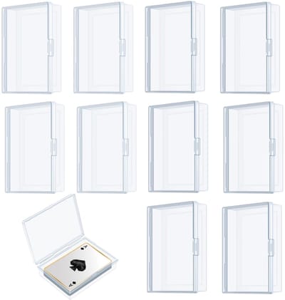 Dailygoods- Speelkaartenbox 10 Stuks - Opbergdoos Transparante Kunststof - Kleine Kaartenboxen met Deksel - Organisatie-instrument - Geschikt voor Verzamelkaarten