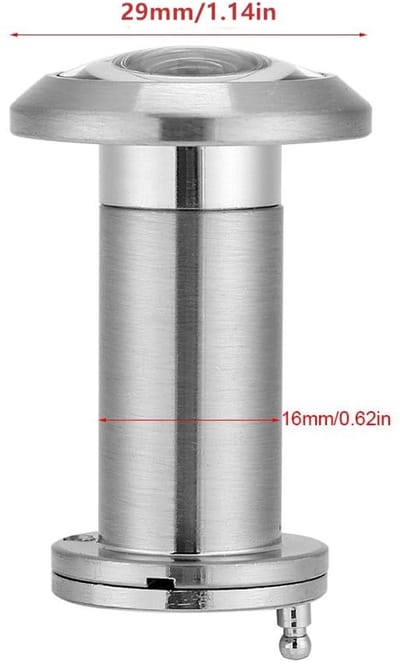 Dailygoods - Deurkijker 200 graden - Beveiligingsdeurkijker - Chroom - Roterende privacyafdekking - Geschikt voor 35 mm-60 mm deuren - Inclusief herbr...