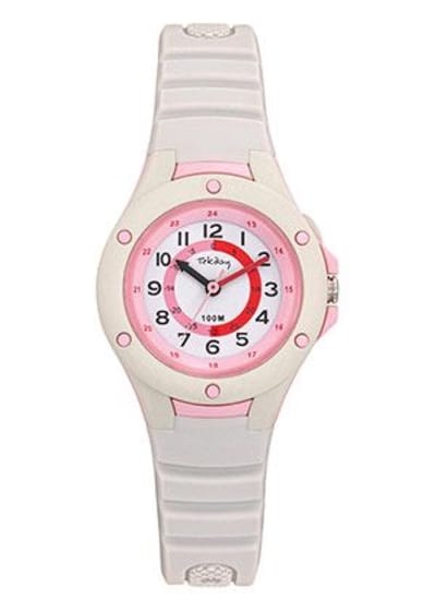 Tekday-Horloge-Kinder-30MM-Creme/Roze-Licht draagcomfort-Achtergrond verlichting-Soepel om de pols-Silicone.