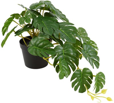 Countryfield kunstplant Monstera hangplant groen decoratie 23x25x28cm.