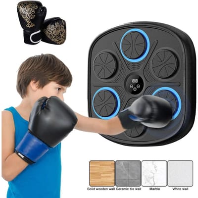 9 Niveaus Muziek Boksmachine Muurdoel LED Smart Bokspel voor Sport Thuisoefening Bokstraining Ponsapparatuur with Kids Gloves