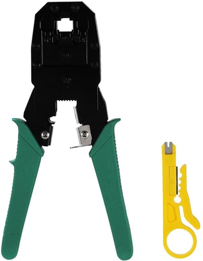 Dailygoody - Crimping Tool - Kabel Stripper - All-in-one oplossing - Cat5e en Cat6e - Snijtool - Voor netwerkkabels - Handgereedschap - Compact formaat