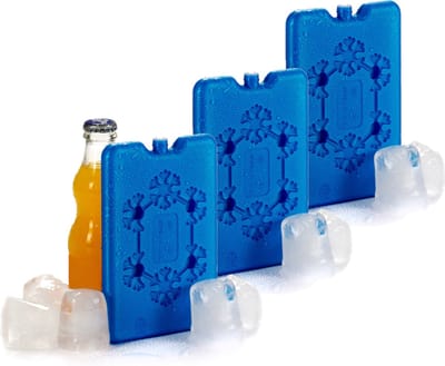 Koelelementen extra plat - 3x - blauw - 11 x 2 x 16 cm - Koelblokken - voor koeltas/koelbox