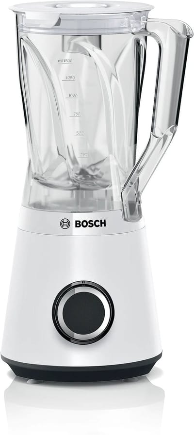 VitaPower Blender - BOSH - MMB6141W - 1200 W - 30000 tpm - 2 snelheden + turbo - 2 L kom - 4 verwijderbare messen - Wit