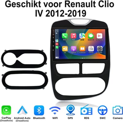 Junsun Android 15 Autoradio Geschikt Voor Renault Clio IV 2012-2016 - 4GB+64GB - Draadloze CarPlay & Andriod Auto - GPS-navigatiesysteem - Bluetooth - Stuurwielbediening - WiFi - 10-inch HD Touchscreen - RDS - USB - DSP