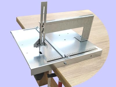 Decoupeerzaagtafel - Zaagtafel - Precisie zagen - Extra zaagbladgeleiding - 38x38 cm - Zilver