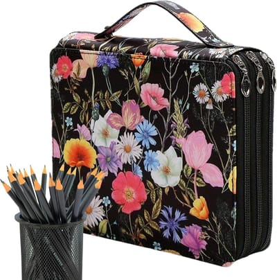Kleurpotloden Etui - Potloodhouder Organizer - Kunst & Hobby - 124 Potloodvakken - 23.8 x 20 x 6.4 cm
