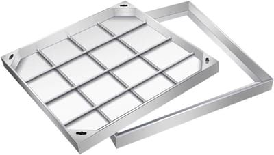 Inspectieputdeksel Verzonken - Rioolafdekking Metaal - Buitenruimte Afdekken - Onzichtbaar Integratie - 300x300 mm - Metaal
